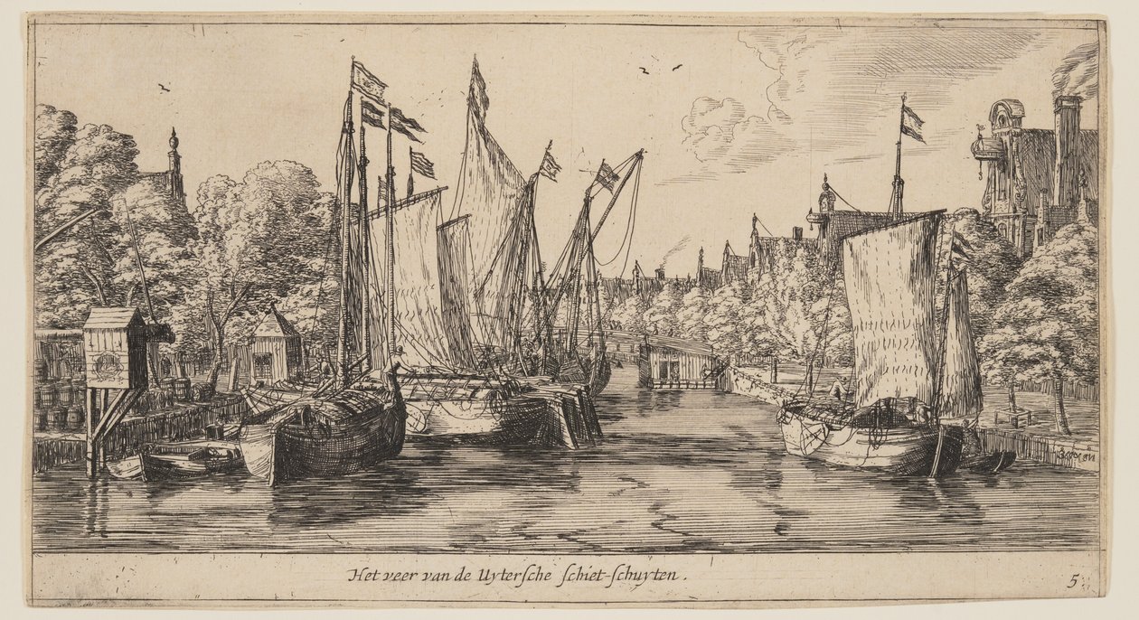 Die Fähre der äußeren Schießschuten, aus Ansichten von Amsterdam von called Zeeman Reinier Nooms