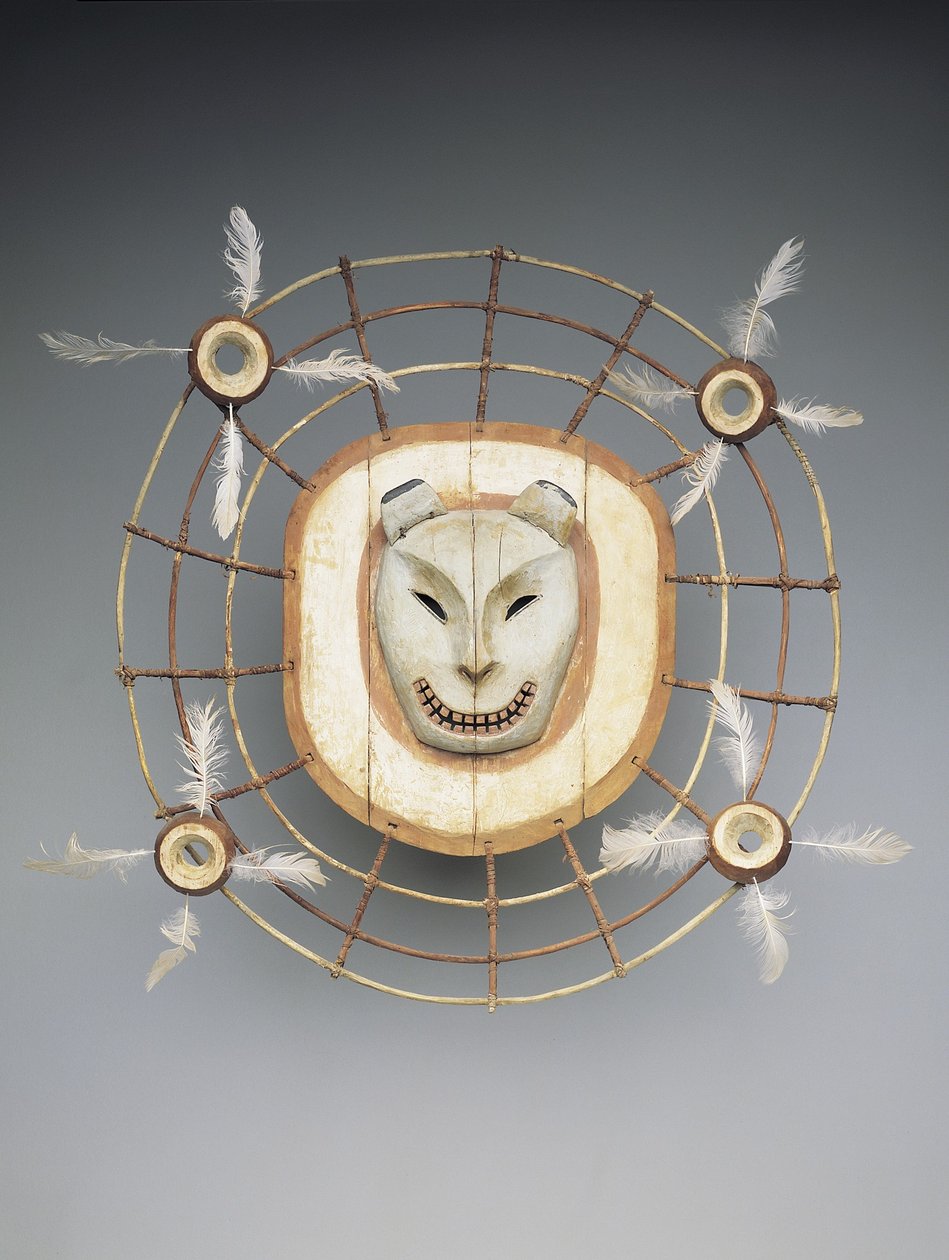 Maske, die einen Bärengeist darstellt, Ende des 19. Jahrhunderts von culture Yupik