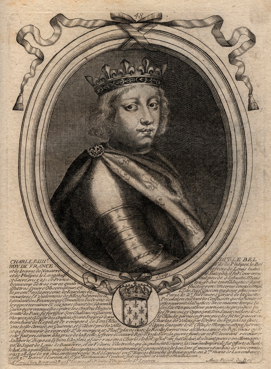 Porträt von Karl IV. der Schöne (1294 - 1328), König von Frankreich - Karl IV. der 