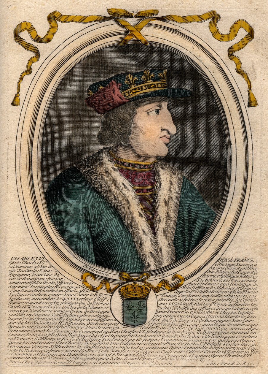 Porträt von Karl VI (1368-1422), König von Frankreich. von de Larmessin