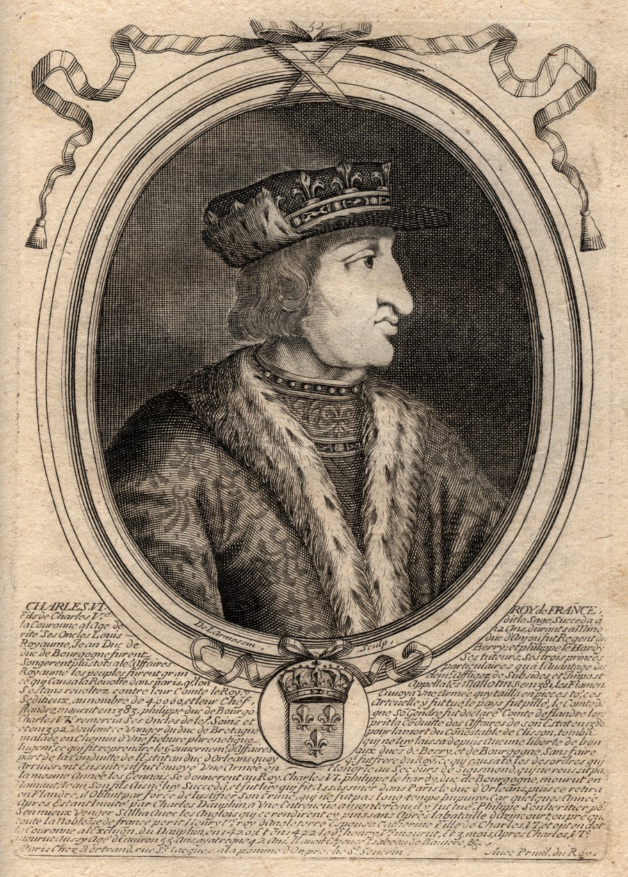 Porträt von Karl VI. (1368-1422), König von Frankreich von de Larmessin