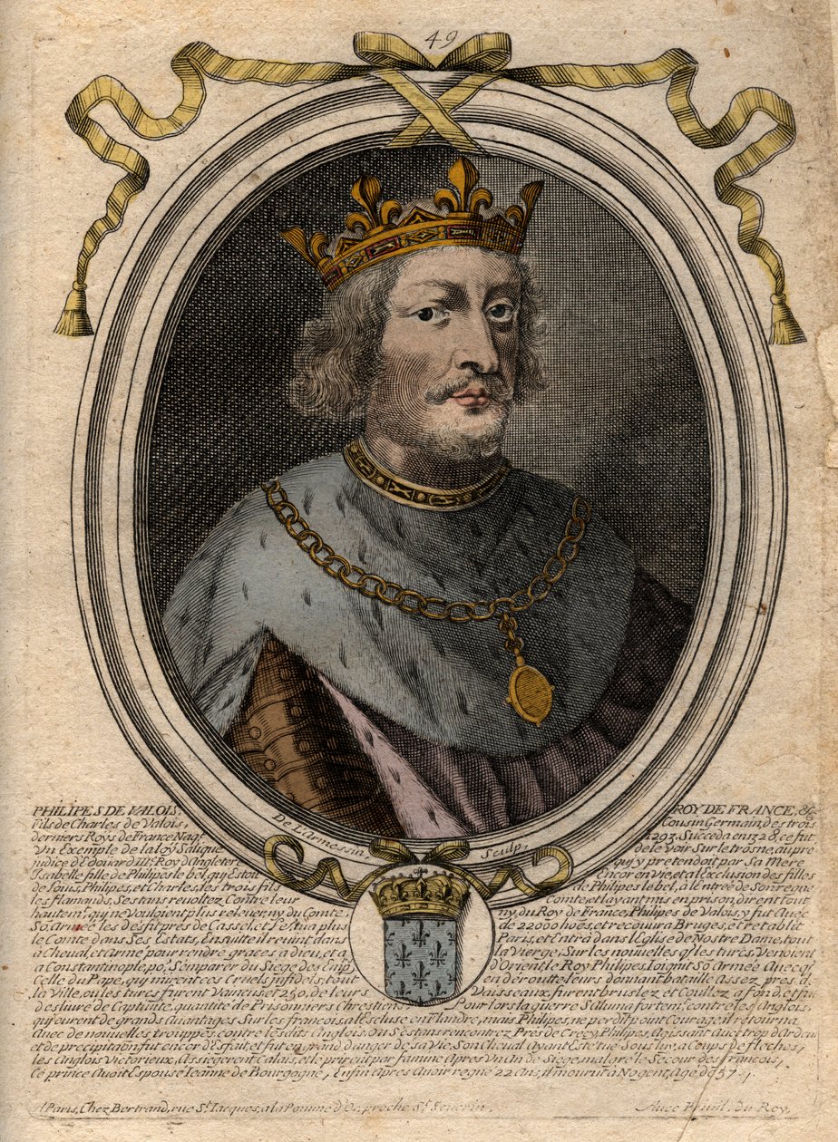 Porträt von Philippe VI. von Valois (1293-1350), König von Frankreich - Gravur aus 