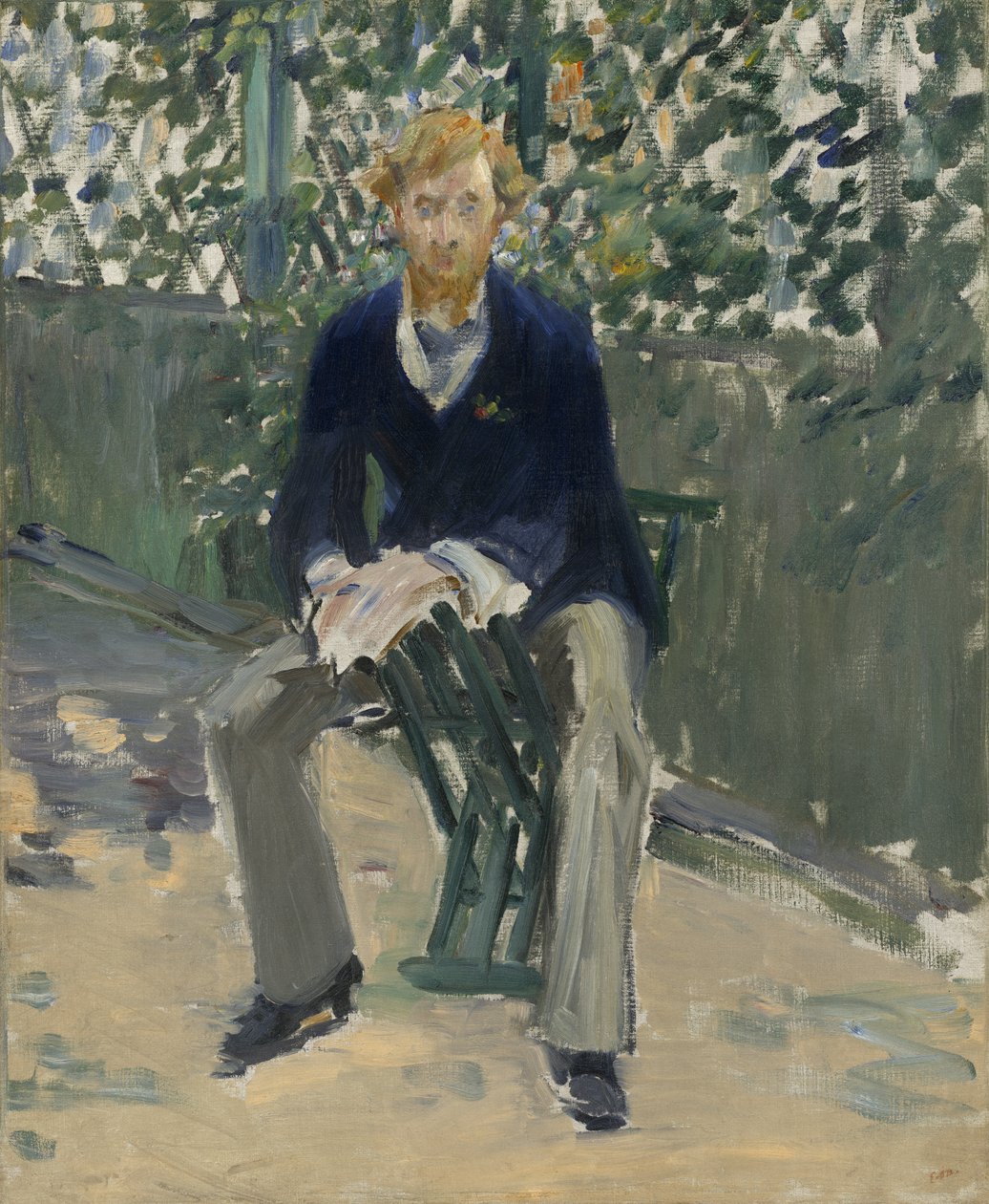 George Moore im Garten des Künstlers, ca. 1879 von Édouard Manet