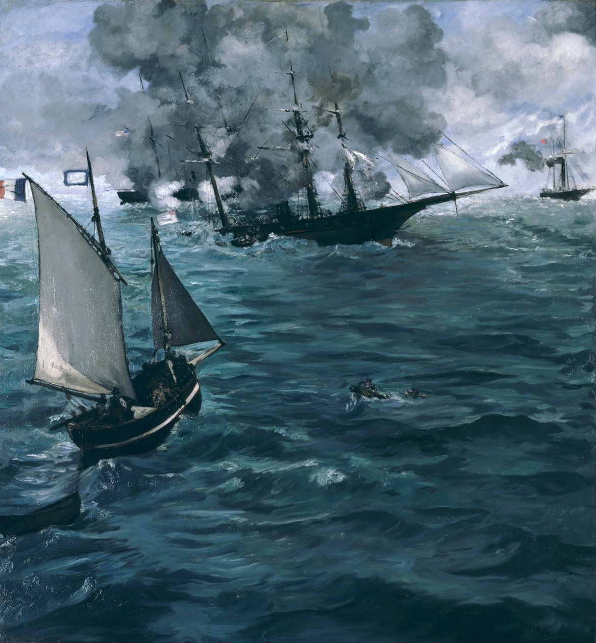Die Schlacht der U.S.S. Kearsarge und der C.S.S. Alabama von Édouard Manet