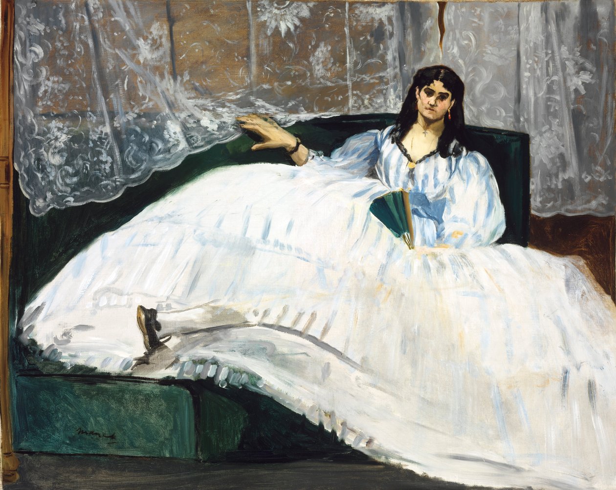 Frau mit einem Fächer von Édouard Manet