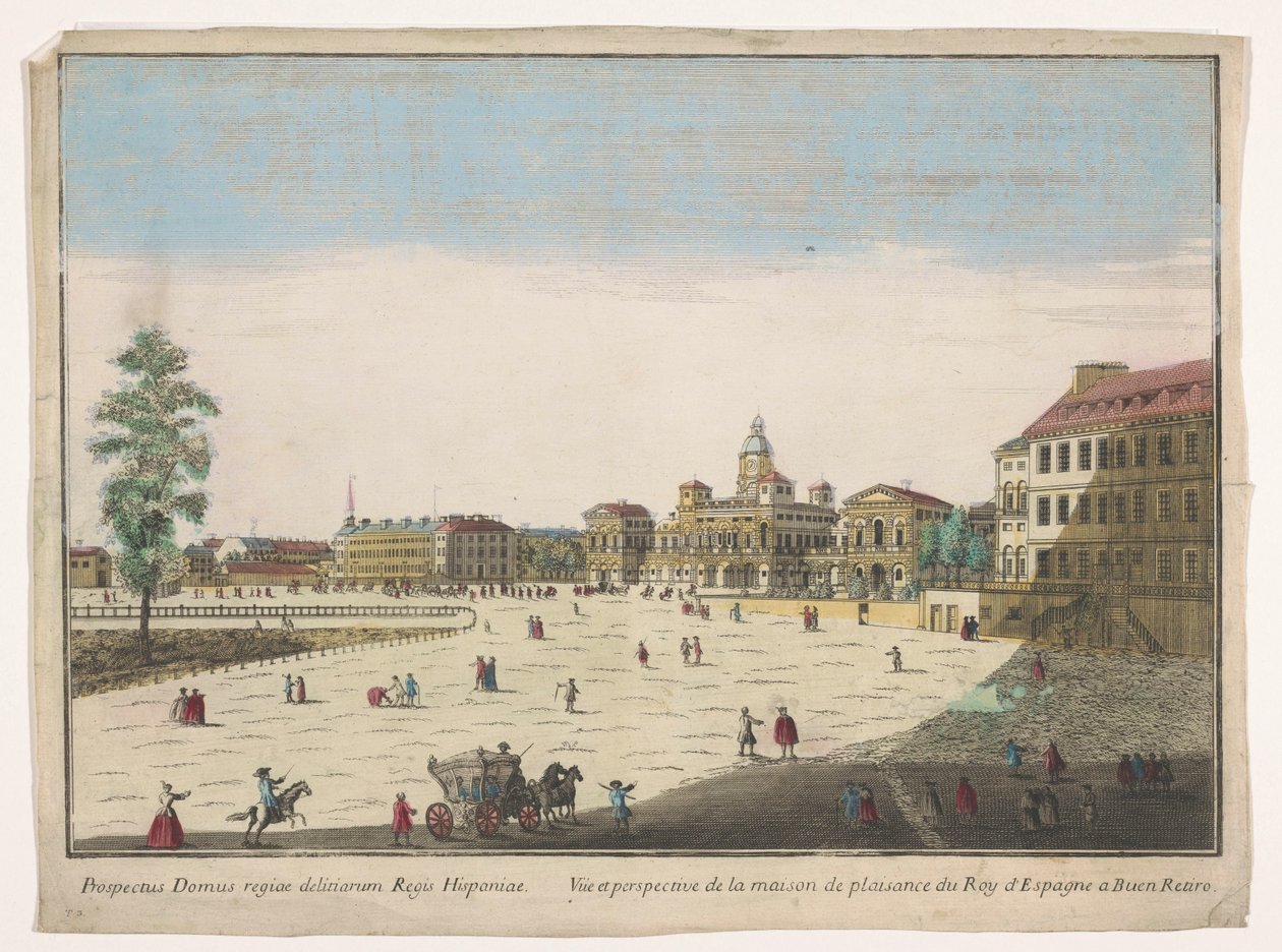 Ansicht des Palacio del Buen Retiro in Madrid (Titel auf dem Objekt) von familie Remondini (attributed to)