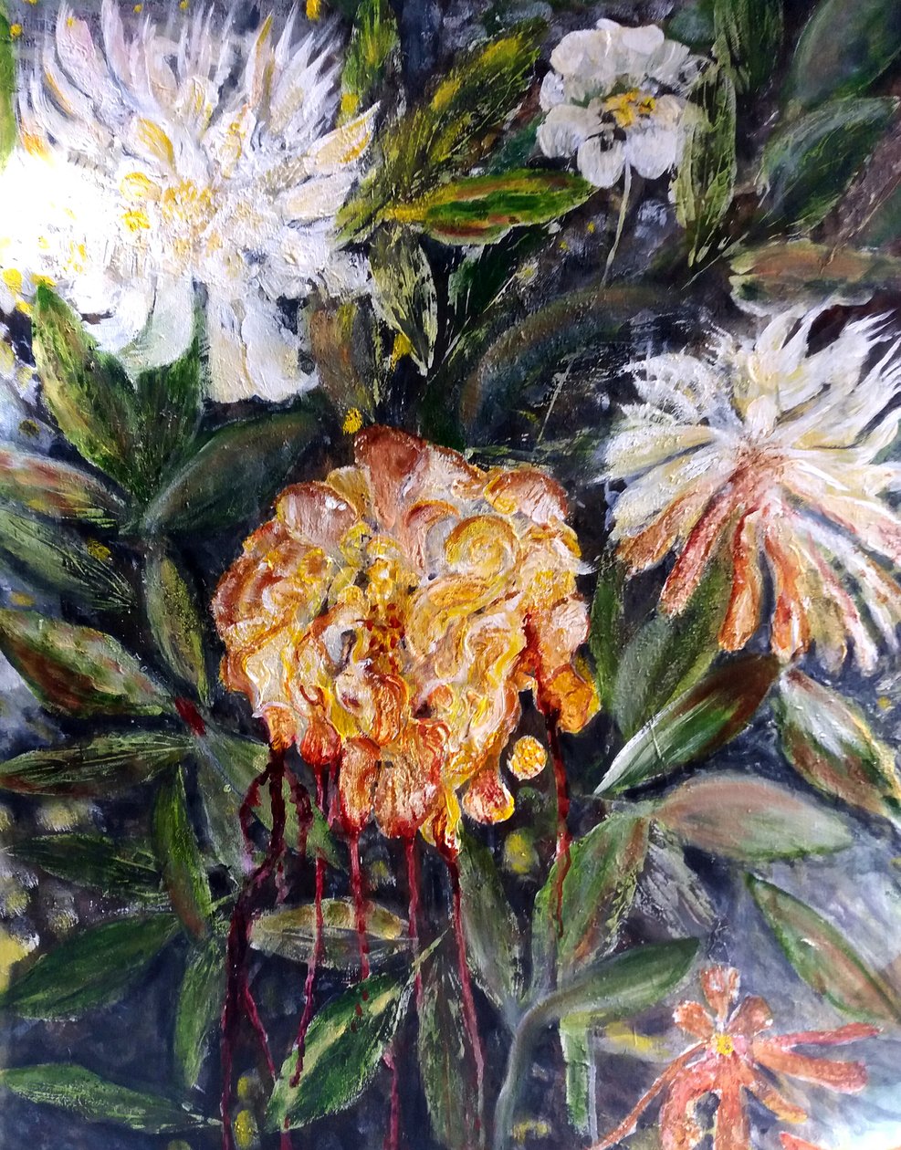 Blutende Pfingstrose, 2017 von jocasta shakespeare
