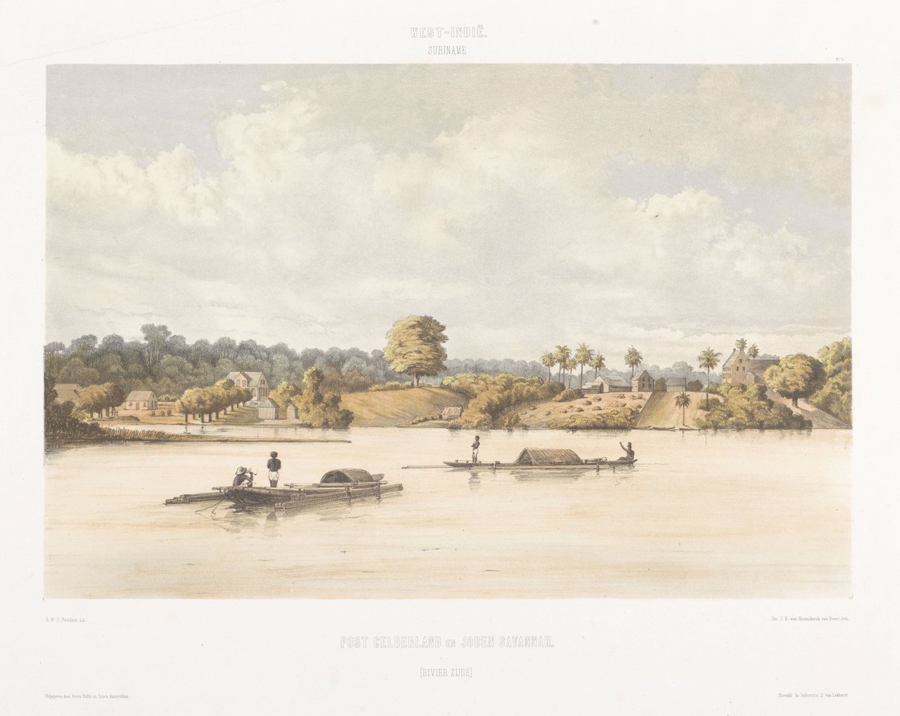 Ansicht von Post Gelderland und Joden Savannah von jonkheer Jacob Eduard van Heemskerck