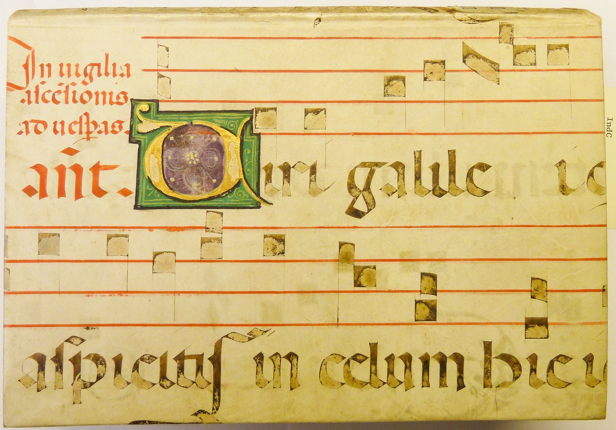 Teil eines Pergamentblatts aus einem liturgischen Manuskript von kladcat Portion of a parchment leaf from a liturgical ms.