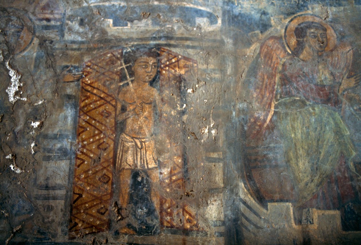Engel, Fresko in der Kirche von Plemeniana, Kreta, Griechenland (Foto) von Theodore Charles Ange Coquelin