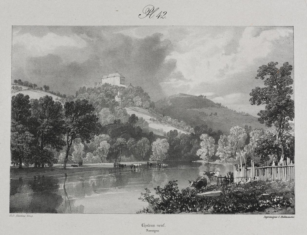 Malerische und romantische Reisen im alten Frankreich. Auvergne: Château Neuf von probably by Antoine Louis Barye