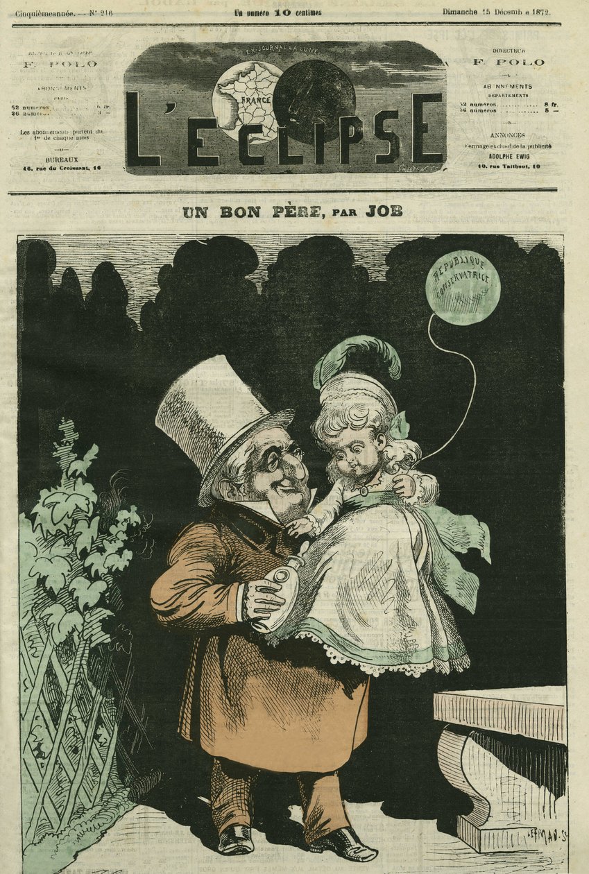 Ein guter Vater, Adolphe Thiers (1797-1877), französischer Historiker und Staatsmann. Titelblatt in „L