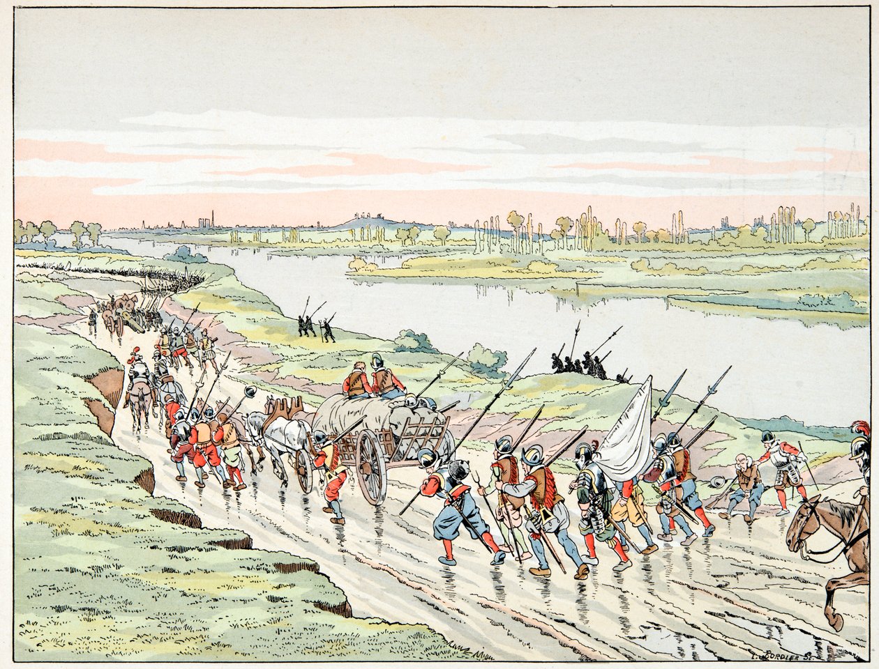 Illustration aus dem Buch „Le bon roy Henri“, illustriert von Jacques Marie Gaston Onfray de Breville dit JOB: Henri IV in Paris von pseudonym for Onfray de Breville Jacques Job