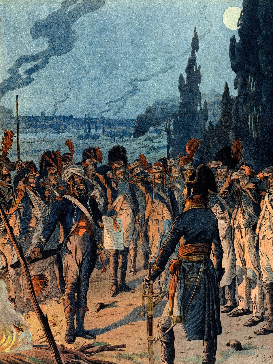 Italienfeldzug: Am Abend der Schlacht von Lodi am 10. Mai von pseudonym for Onfray de Breville Jacques Job