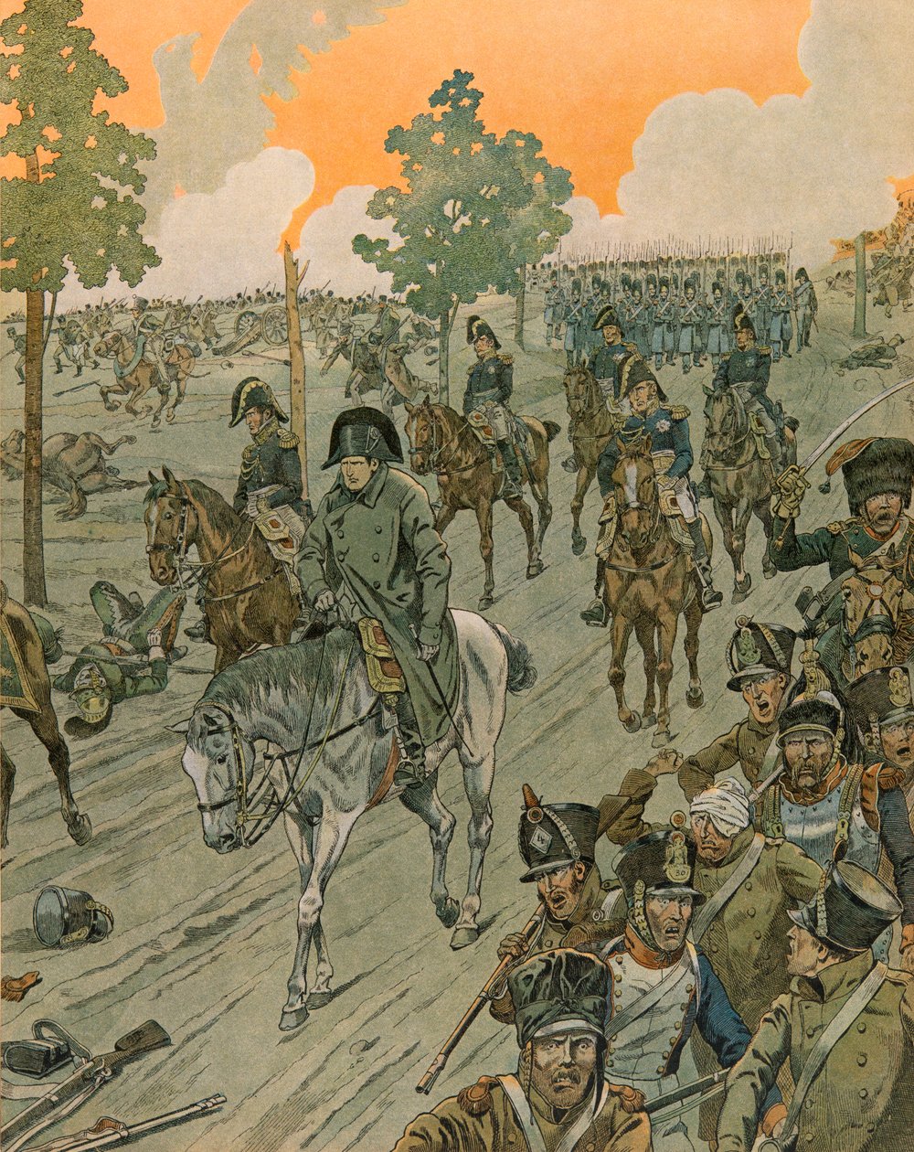 Jacques Marie Gaston Onfroy de Breville dit JOB (1858-1931) - Geschichte Belgiens: Waterloo am Abend der Schlacht (18. Juni) von pseudonym for Onfray de Breville Jacques Job