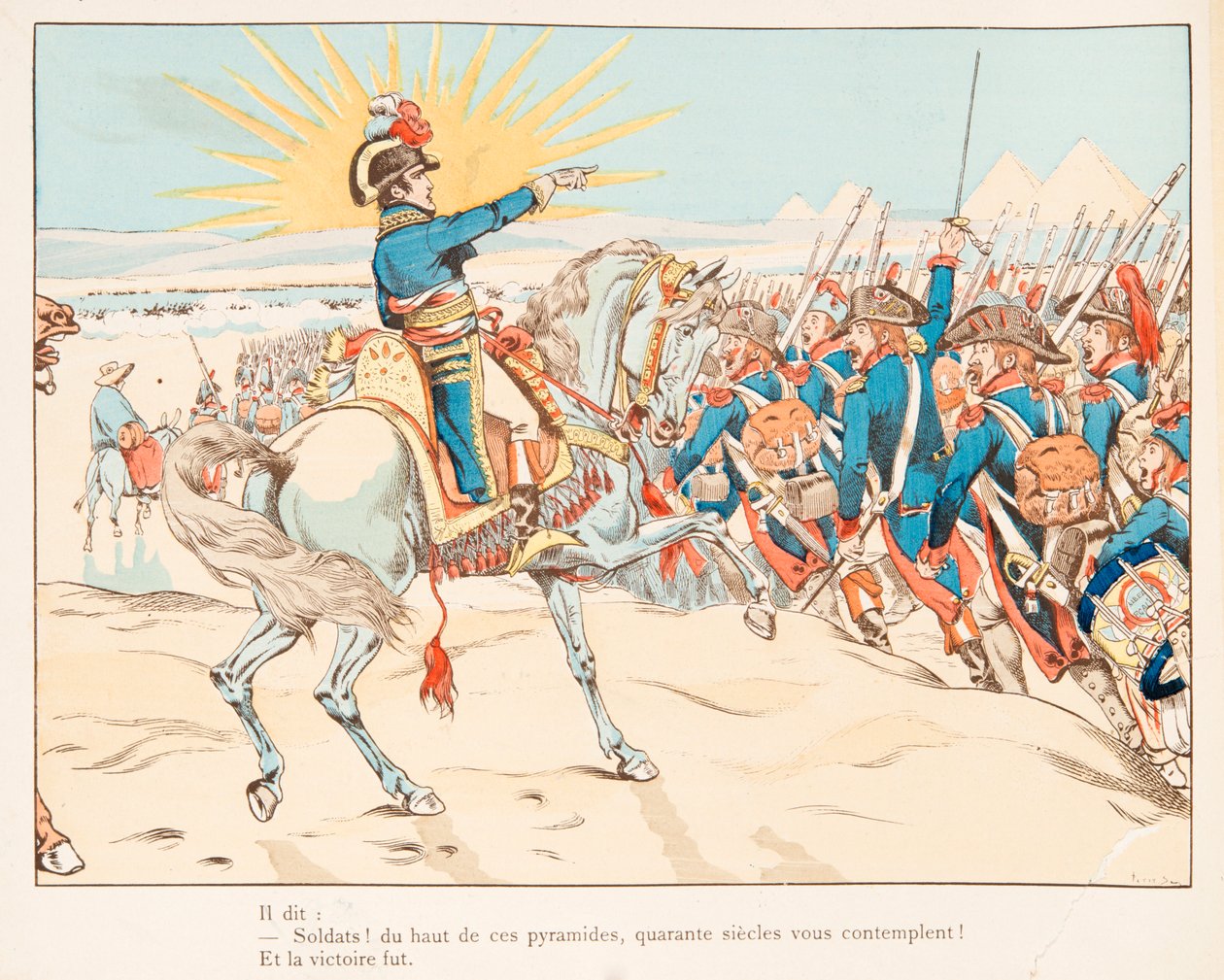 Napoleon Bonaparte in der Schlacht der Pyramiden 1798 von pseudonym for Onfray de Breville Jacques Job