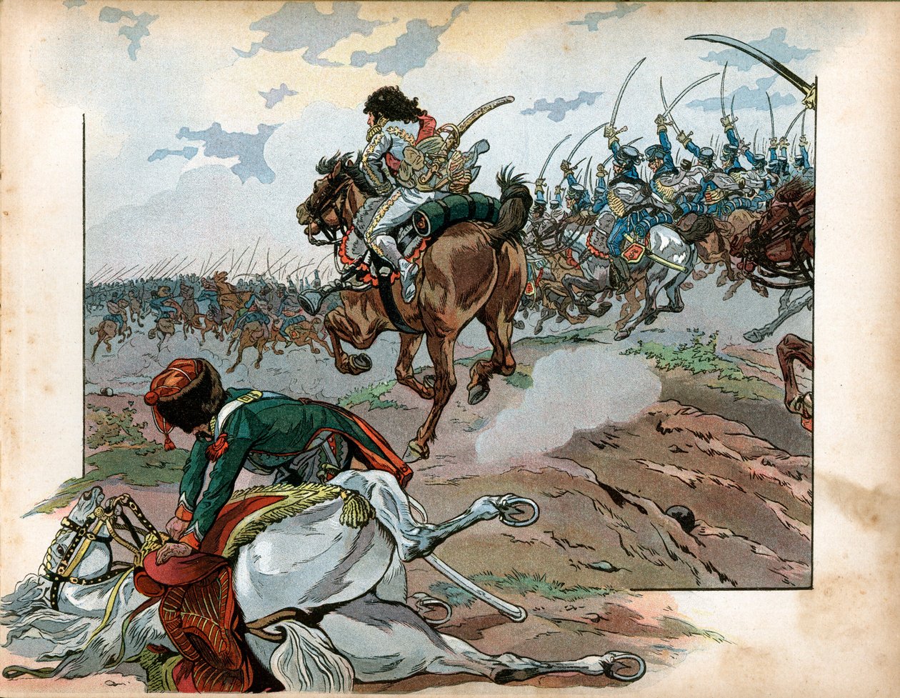 Joachim Murat (1767-1815) stürmt mit seinen Männern in der Schlacht bei Heilsberg am 10. Juni von pseudonym for Onfray de Breville Jacques Job