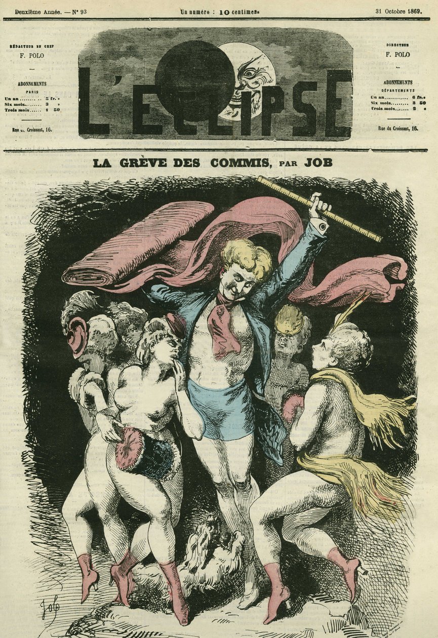 Der Streik der Angestellten, die Illustration schlägt vor, die Tänzer von Jean-Baptiste Carpeaux