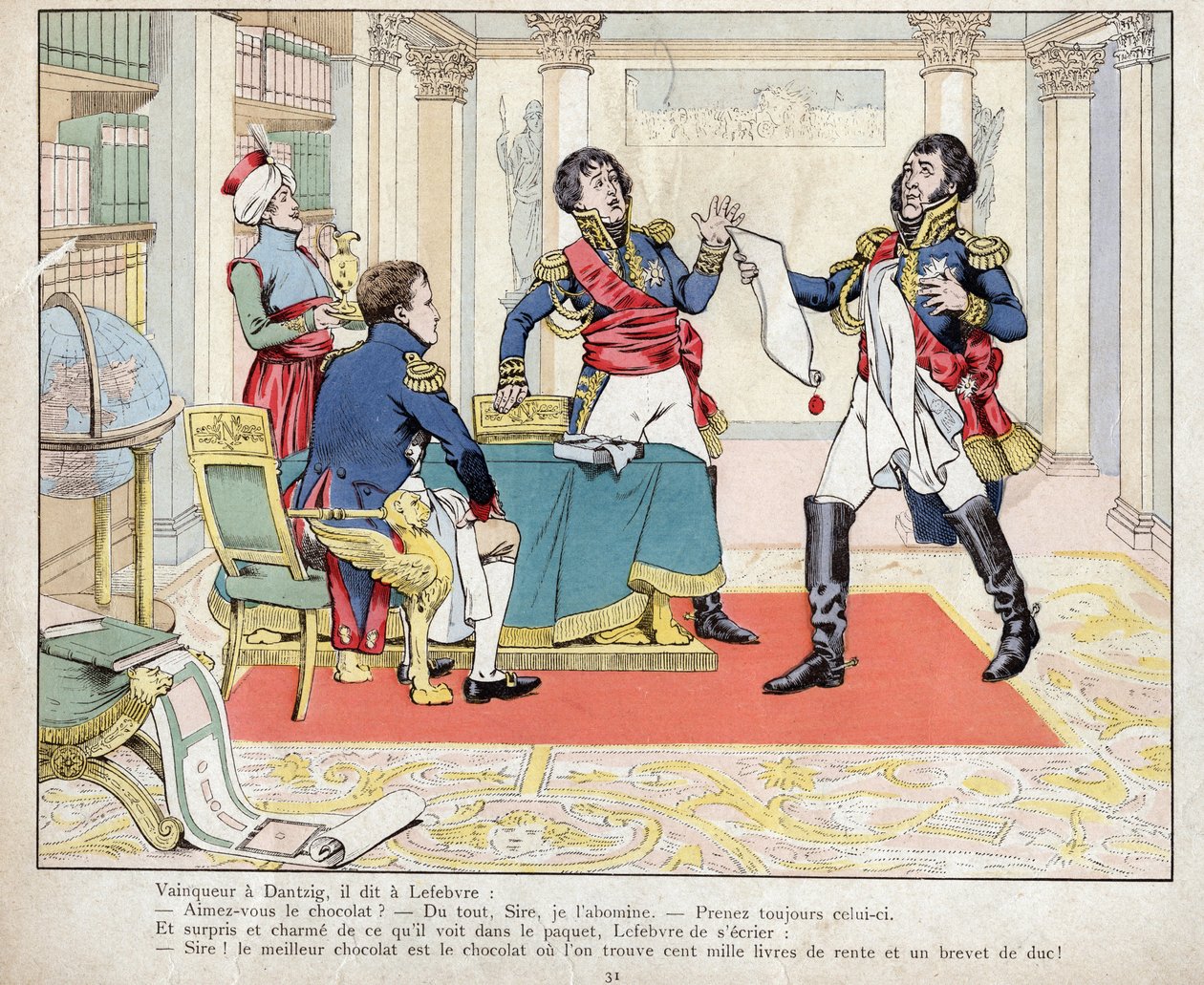 Napoleon und Lefebvre bei der Belagerung von Danzig, 24. Mai 1807 (Lithographie von Job) von pseudonym for Onfray de Breville Job