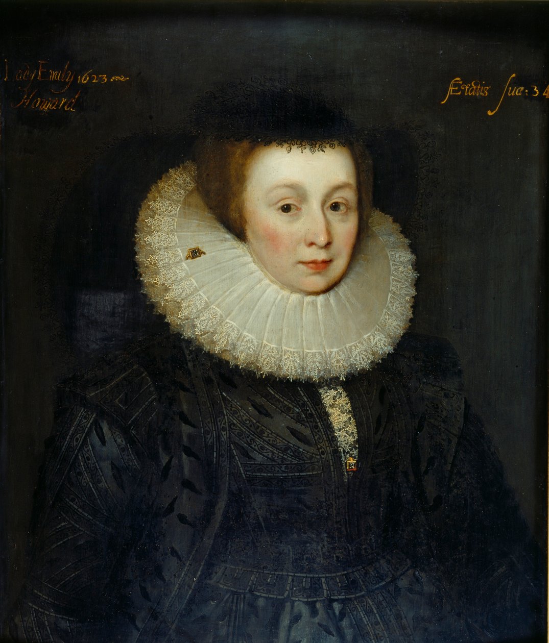Porträt von Lady Emily Howard, frühes 17. Jahrhundert von the Younger School of Marcus Gheeraerts