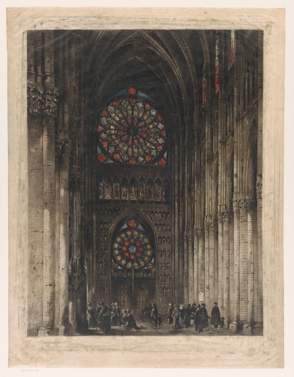 Ansicht der Rosettenfenster der Kathedrale von Reims von unknown (signed by artist)