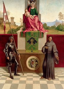 Madonna und Kind zwischen St. Franziskus und St. Nicasius (Die Castelfranco Madonna) von Giorgione