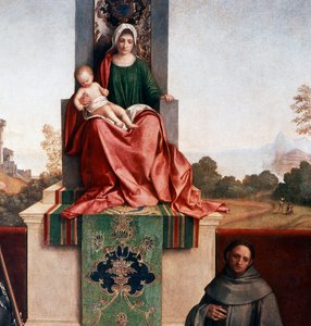 Madonna und Kind zwischen Heiligen Nicasius und Franziskus, auch bekannt als Castelfranco Madonna von Giorgione