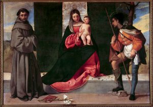 Die Jungfrau und das Kind zwischen dem heiligen Antonius von Padua und dem heiligen Rochus von Giorgione