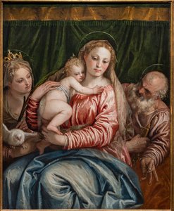 Madonna und Jesuskind zwischen St. Katharina von Alexandrien und Petrus (Detail) von (1528 88) Veronese