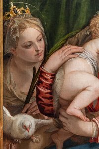 Madonna und Jesuskind zwischen S. Katharina von Alexandrien und Petrus (Detail) von (1528 88) Veronese