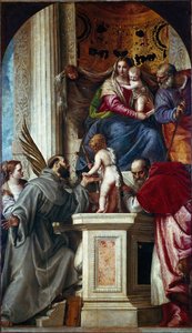 Die Heilige Familie mit Heiligen (Sacra Conversazione bekannt als Pala di San Zaccaria oder Altarbild von St. Zacharias) von Veronese