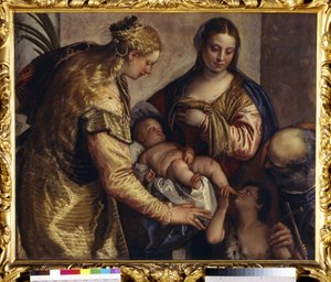 Die Heilige Familie mit St. Barbara, ca. 1550 von (1528 88) Veronese