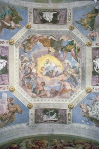Universelle Harmonie oder Göttliche Liebe, von der Decke der Sala di Olimpo, ca. 1561 (Fresko)