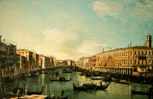 Der Canal Grande, Venedig, Blick nach Norden von der Nähe der Rialto-Brücke von Canaletto