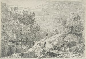 Landschaften mit fünf Brücken, ohne Datum von Canaletto
