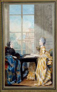 Porträt von Madame du Moutier und Mademoiselle La Ville, Ehefrau von Monsieur Clermont d