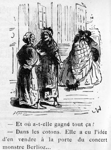 Karikatur über das Werk von Hector Berlioz (1803-1869) gezeichnet von Nadar im Jahr 1856 für die Zeitschrift „Pour rire“. von Nadar