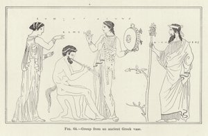 Gruppe von einer antiken griechischen Vase (Gravur) von (after) American School