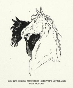 Illustration zu Gullivers Reisen von Jonathan Swift von (after) American School
