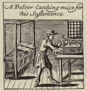 Ein Schuldner fängt Mäuse zu seiner Ernährung von (after) English School