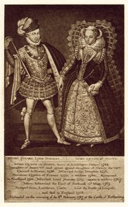 Henry Stuart Lord Darnley, Maria Stuart, Königin von Schottland (Lithografie) von (after) English School