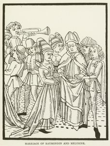 Hochzeit von Raymondin und Melusine (Stich) von (after) English School