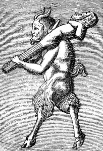 Satyr trägt einen Hermen, (Detail)