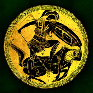 Krieger und Zentaur, Illustration aus 