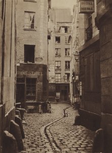 Rue des Trois-Cannettes im Jahr 1865, war am Standort des neuen Hôtel-Dieu von (after) French Photographer