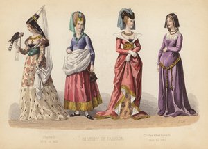 Mode in Frankreich: Charles VI 1395 bis 1422; Charles VII und Louis XI 1422 bis 1483 von (after) French School
