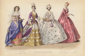 Mode in Frankreich: Louis XIV 1668 bis 1694; Louis XV 1720 bis 1760; Louis 1720 bis von (after) French School