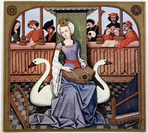 Leda und der Schwan - aus einer Beleuchtung des 15. Jahrhunderts