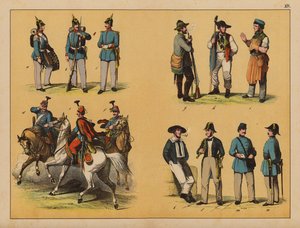 Berufe der Männer (Farblithografie) von (after) German School