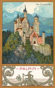 Schloss Neuschwanstein, Bayern (Chromolithographie) von (after) German School